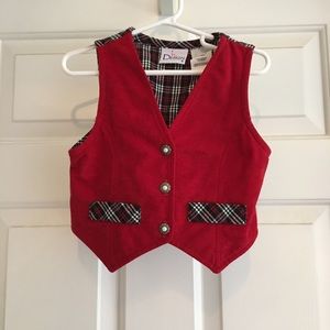 Vintage Red Velvet Vest Size 5